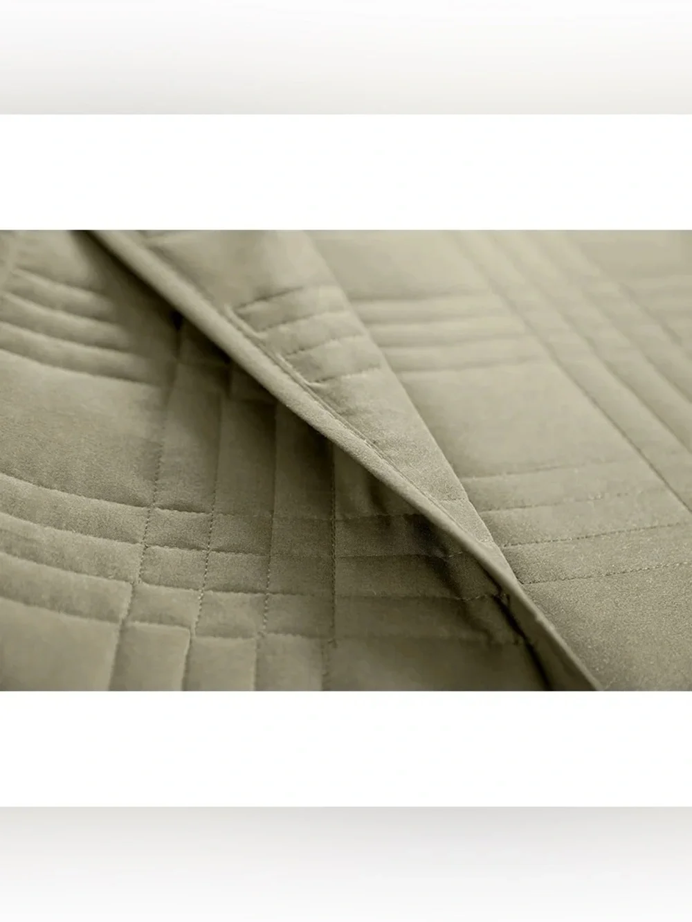 Reversible khaki oversized king 3 piece Quilt Set